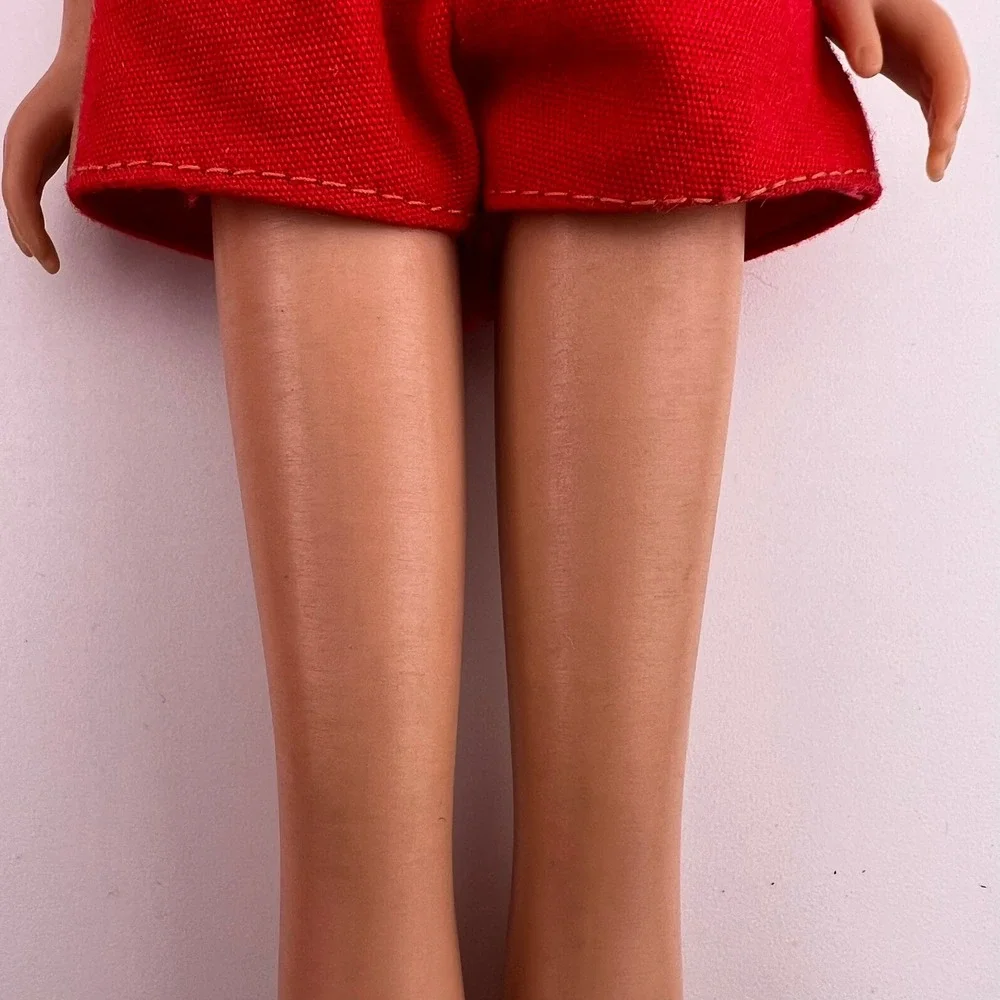 Vintage Skipper Doll 1960s Japan Mattel Brunette Red Outfit Blue Eyes 9" - Picture 4 of 13